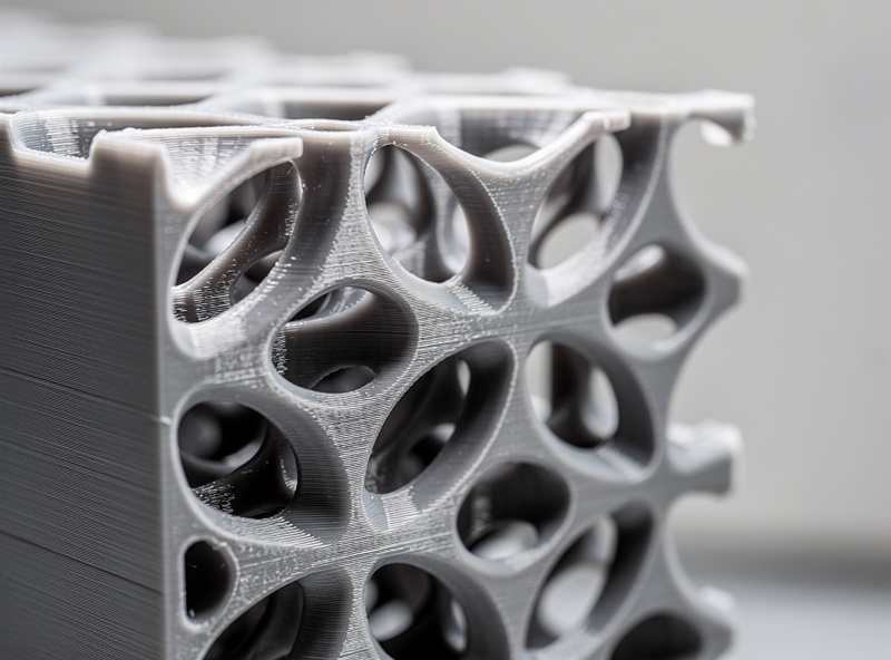 Close-up of gyroid infill pattern showing organic flowing wave structure inside a 3D print