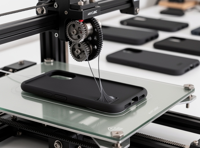 TPU phone case being printed on Anycubic Kobra 3