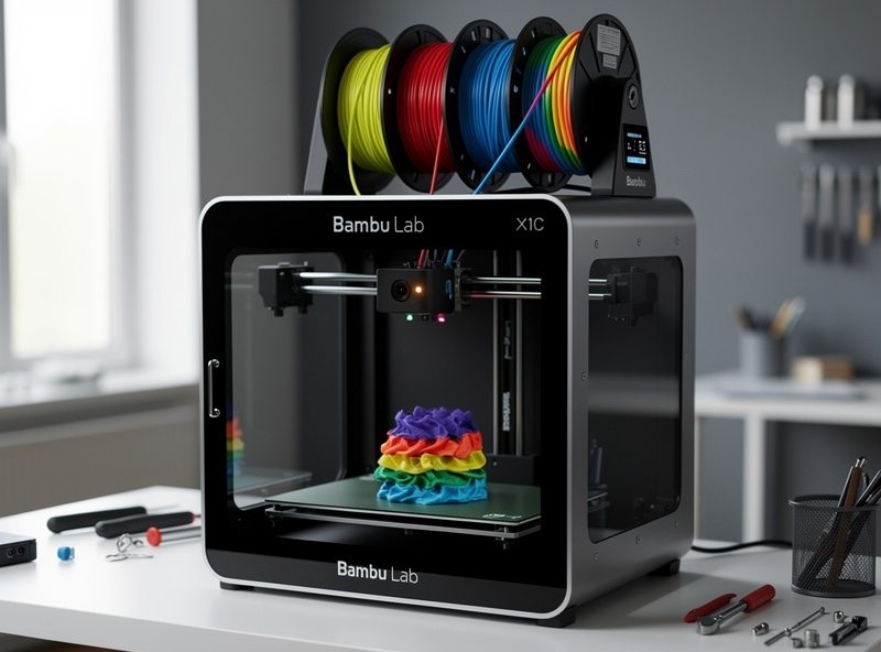 Bambu X1C with AMS multicolor printing ABS