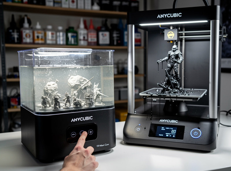 Anycubic Wash and Cure station with prints