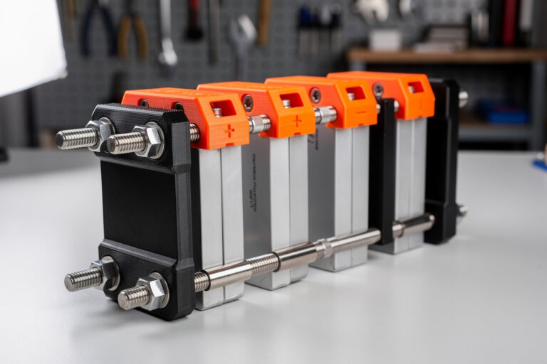 3D-Printed Battery Holders and Bus Bar Covers: LiFePO4 Cell Fixtures