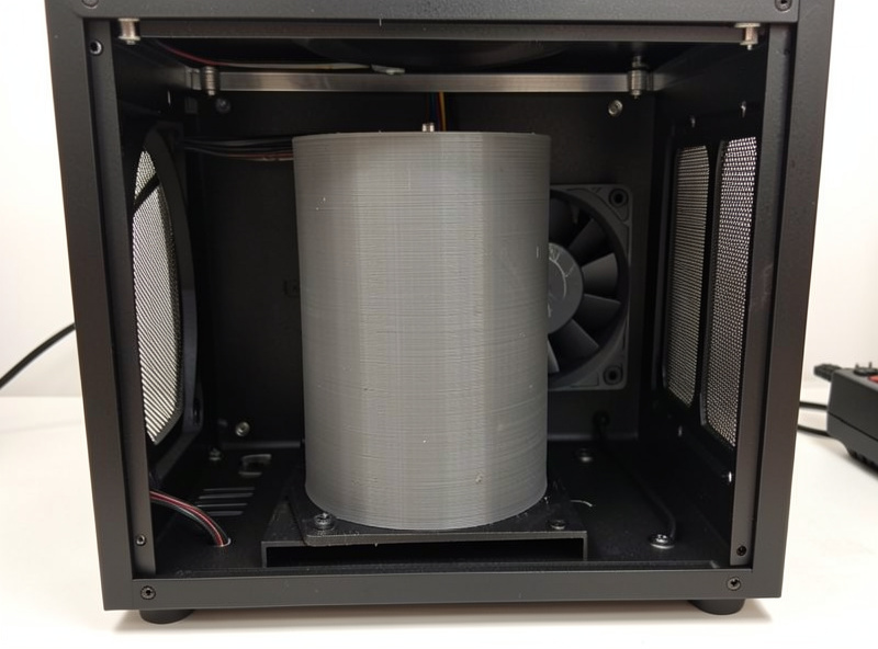 3D printed recirculating filter housing mounted inside a printer enclosure