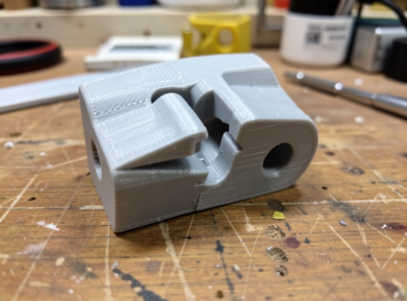 A 3D printed articulating hinge printed in place, flexing freely off the bed